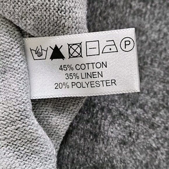 Lisa Todd Sweater Women 2X Gray Roll Neck Cuff Cotton Linen Blend Preppy Boho LS - Picture 15 of 16